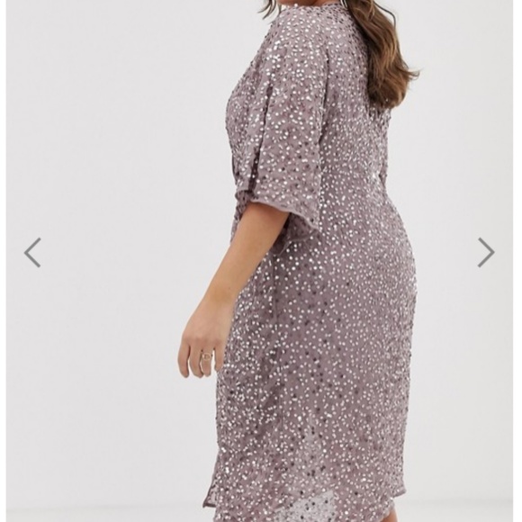 Sequin Kimono Knot-Front Dress - Picture 3 of 4